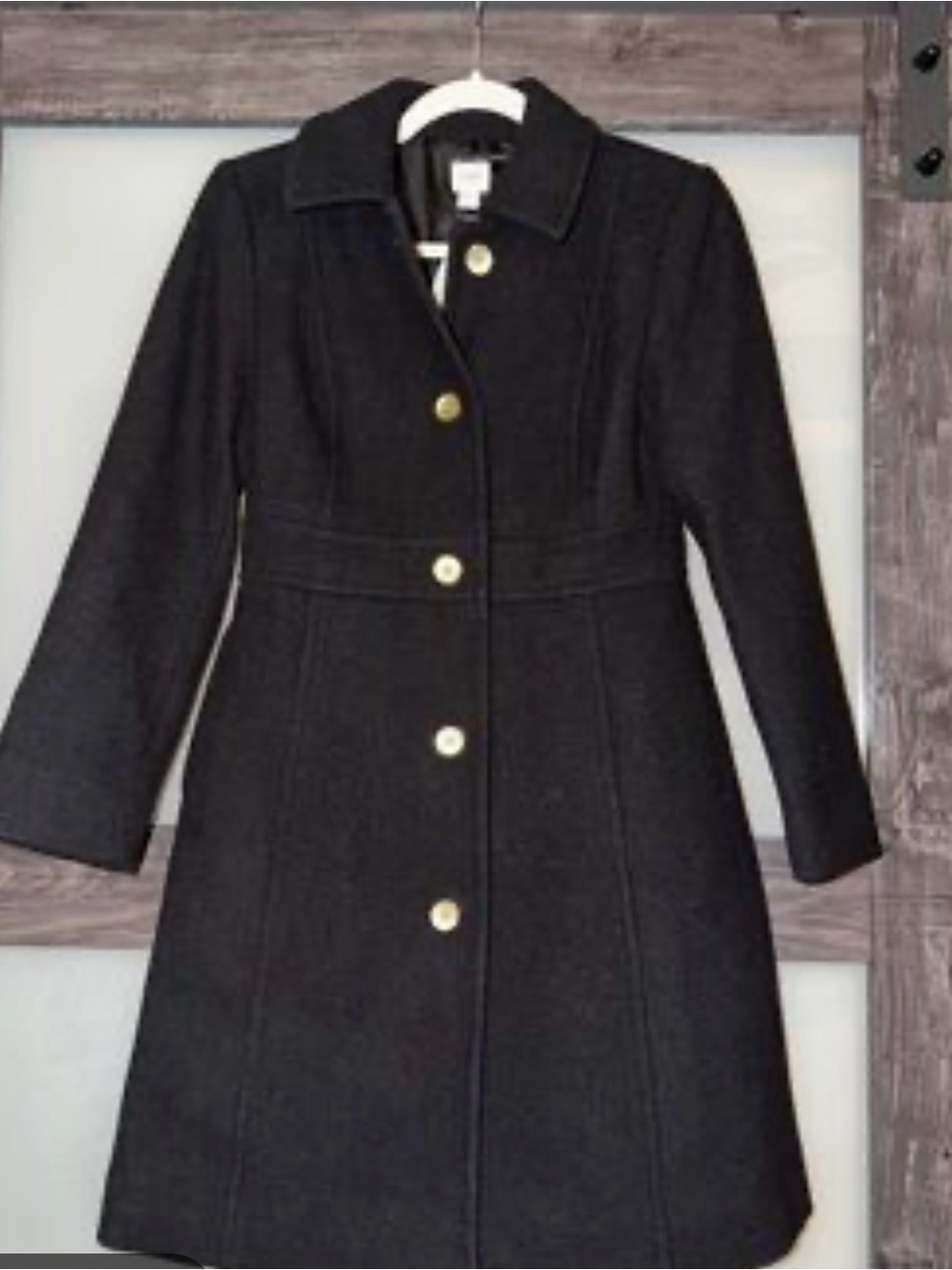J Crew Factory Wool-Blend Lady Day Coat- Size 10 Petite - Picture 4 of 7